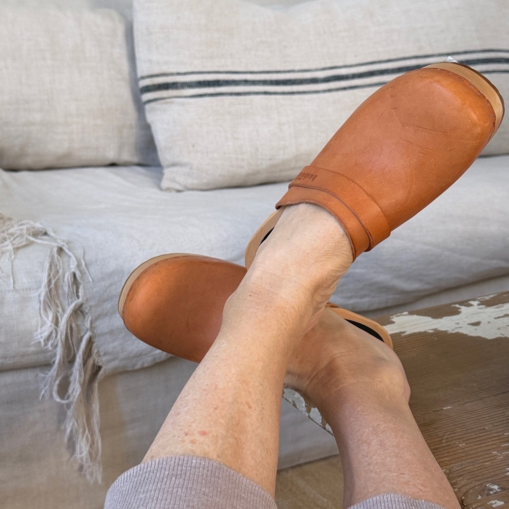 Free People Swedish Hasbeens NWT Louise Slip In Nature Clog Sandal Retro Love 🌸 - Picture 3 of 14